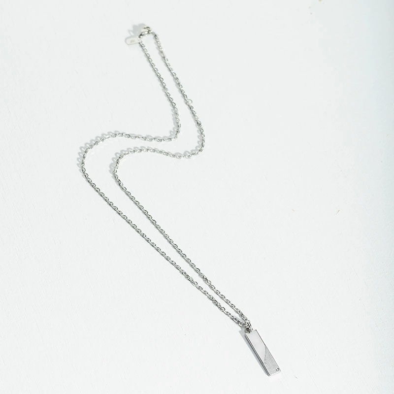 別注 トライネックレス サンドプレート サージカルステンレス クリアジルコニア メンズ ブランド 彼氏 プレゼント