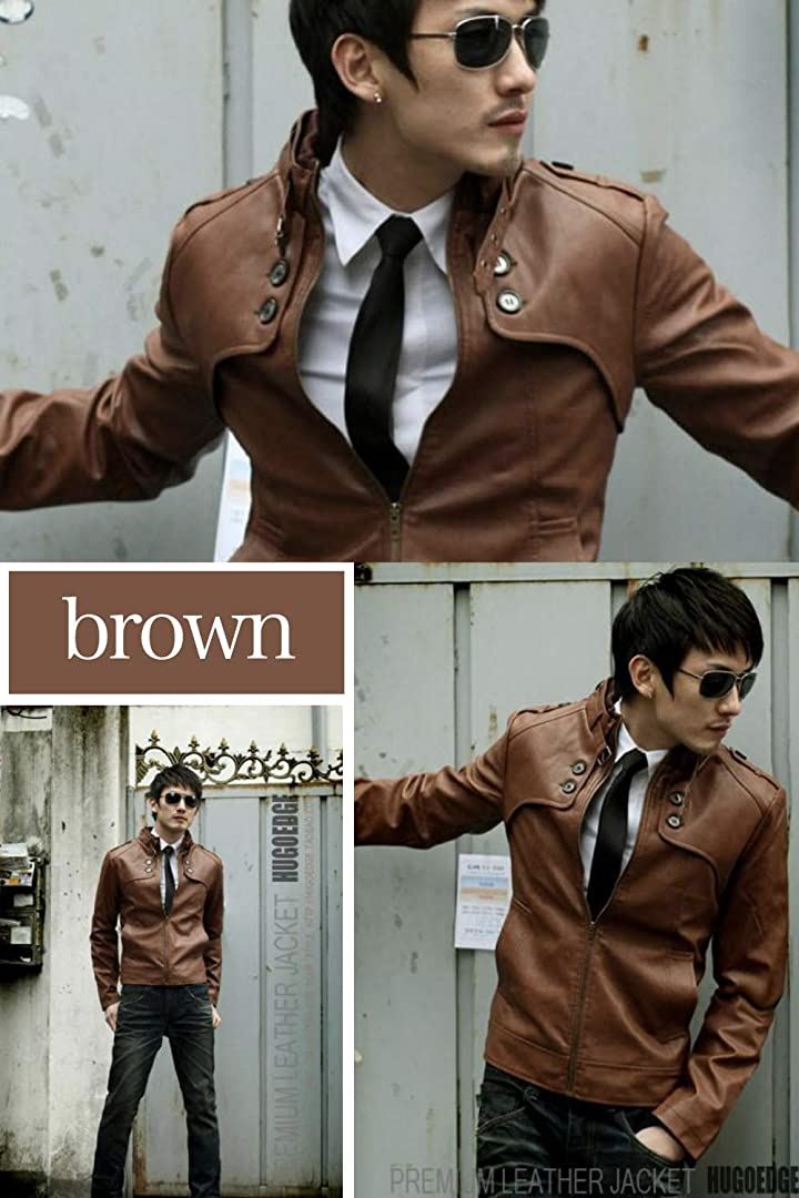 ライダース ジャケット シングル ビンテージ レザー メンズ 服( ブラック, XL) ライダース ジャケット シングル ビンテージ レザー メンズ 服( ブラック, XL)