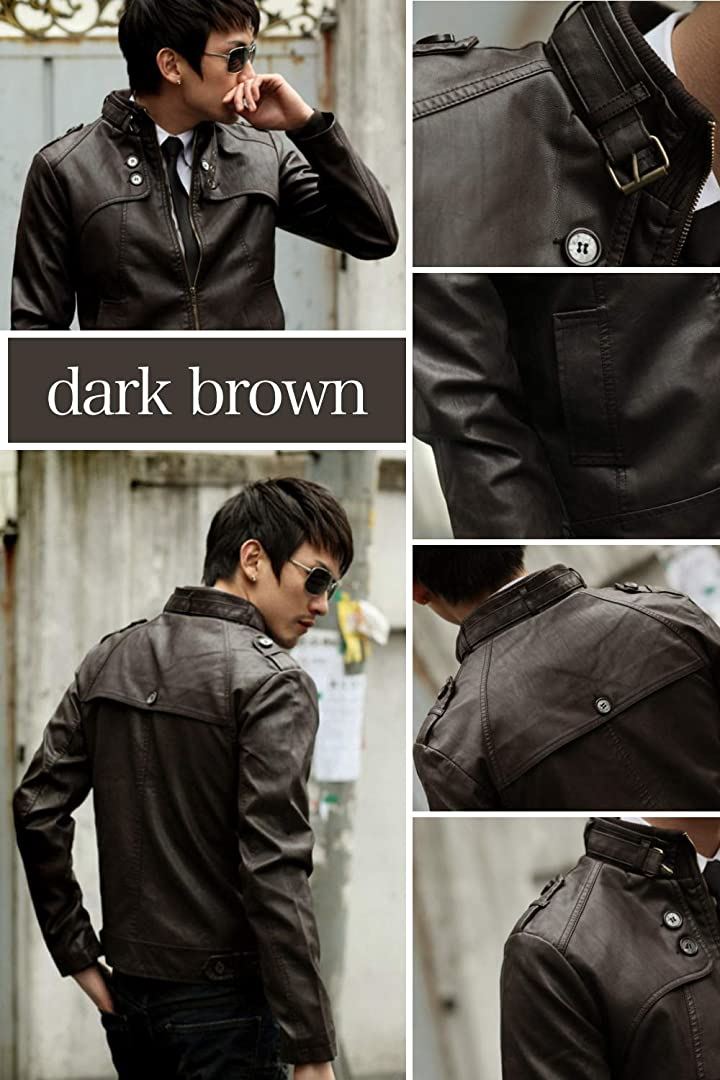 ライダース ジャケット シングル ビンテージ レザー メンズ 服( ブラック, XL) ライダース ジャケット シングル ビンテージ レザー メンズ 服( ブラック, XL)