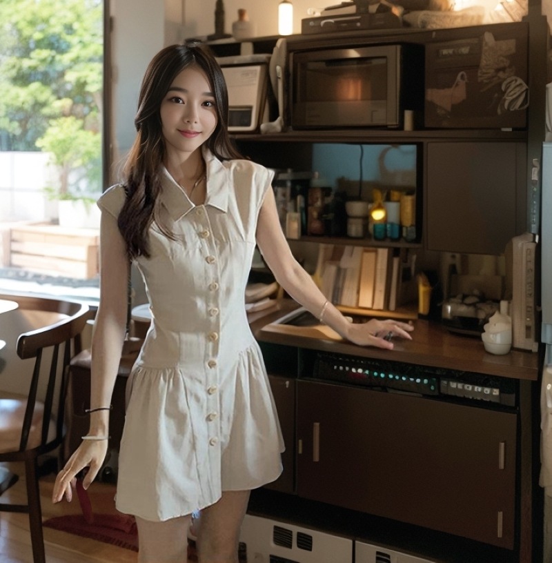 ワンピース シャツワンピース プルオーバー ショート丈 ノースリーブ 襟付き フレア プリーツ ハイウエスト 薄手 大人可愛い おしゃれ 大人女子 ラブリー 無地 春 夏 レディース デート