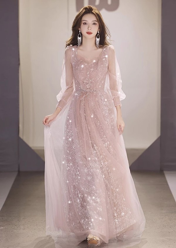 ドレス 大人 ピアノ 発表会 ロングドレス 大きいサイズ 小さいサイズ キラキラ 袖付き 長袖 演奏会 結婚式 母親 演奏会用ドレス ロング 披露宴 レディース 演奏会ドレス ピアノ発表会 韓国