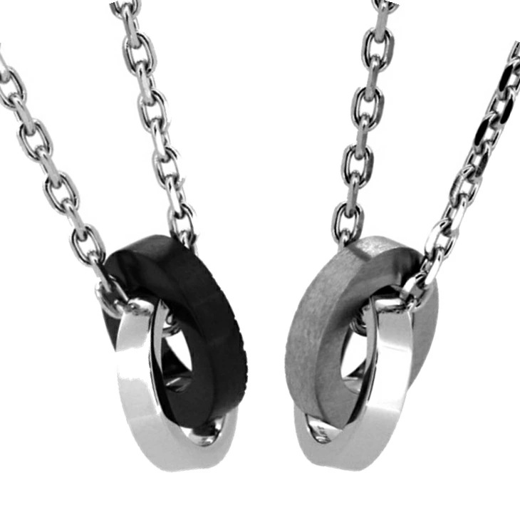 ネックレス メンズ トライ ロゴ ダブルリング ステンレス LH-03NE0255 【ネコポス】 ネックレス メンズ トライ ロゴ ダブルリング ステンレス LH-03NE0255 【ネコポス】