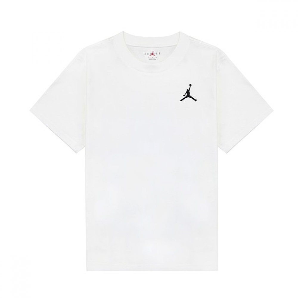 [ナイキジュニア] ナイキジョーダンジャンプマンエンブロイダリーコットンショートスリーブTシャツホワイトDC7486-100