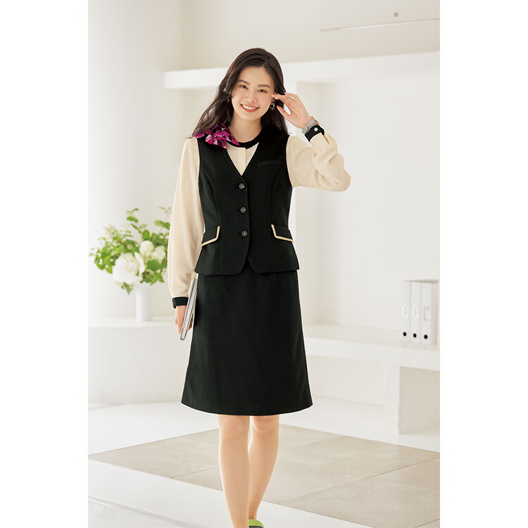 MIKATA レディース ベスト ストレッチ オールシーズン WN50V オフィス