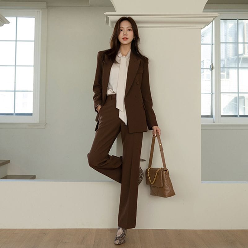 セットアップ 涼しく楽ちんセットアップ韓国ファッションスーツズボンスカートベストキャリアウーマンスーツ着 OL職業服 秋冬 カジュアルおしゃれ 二点セット grupoguza.com