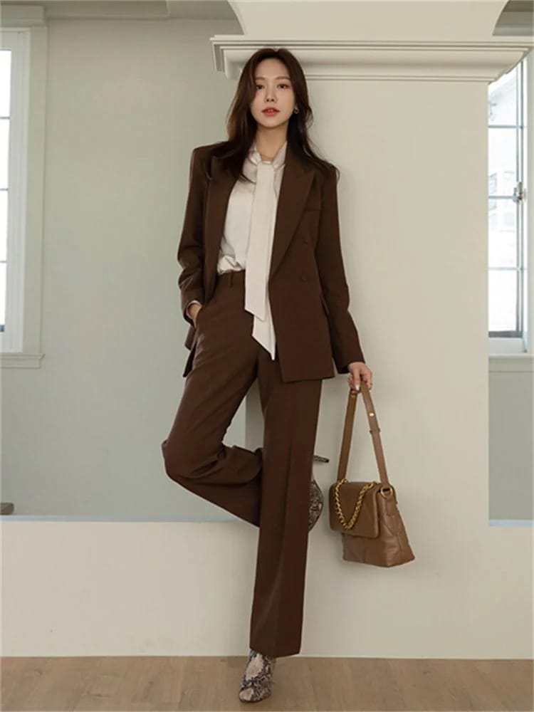 セットアップ 涼しく楽ちんセットアップ韓国ファッションスーツズボンスカートベストキャリアウーマンスーツ着 OL職業服 秋冬 カジュアルおしゃれ 二点セット grupoguza.com