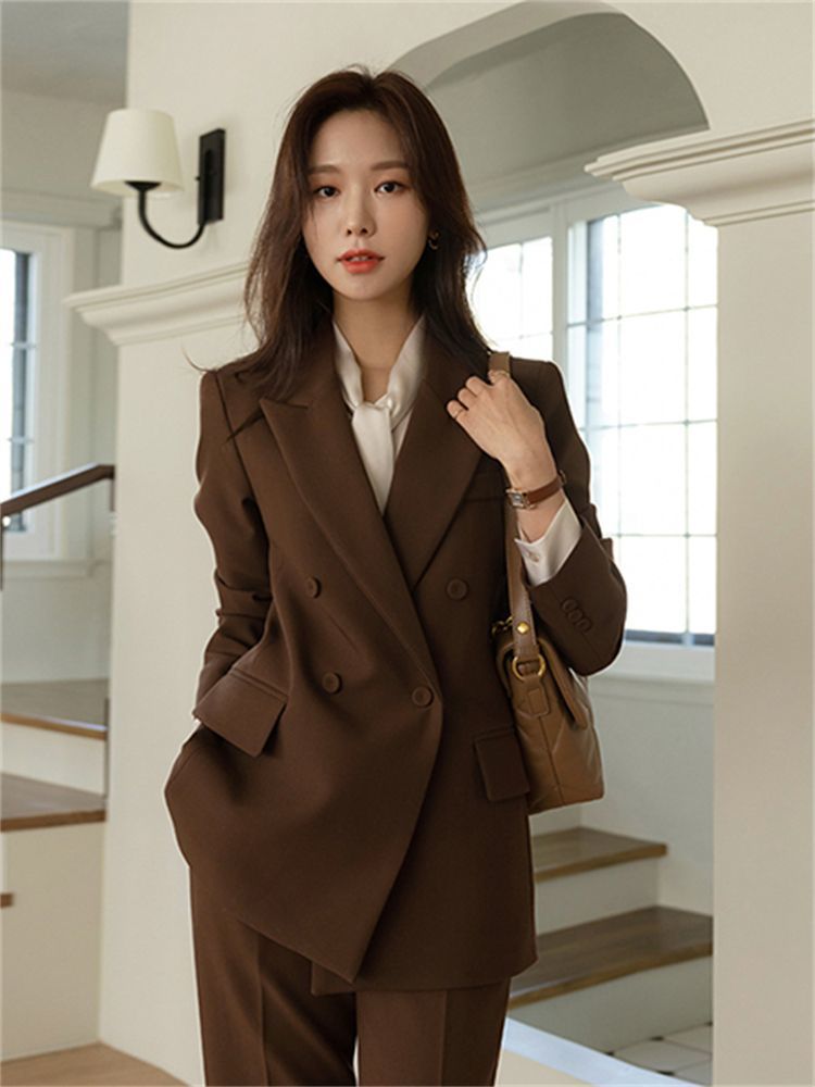 セットアップ 涼しく楽ちんセットアップ韓国ファッションスーツズボンスカートベストキャリアウーマンスーツ着 OL職業服 秋冬 カジュアルおしゃれ 二点セット grupoguza.com