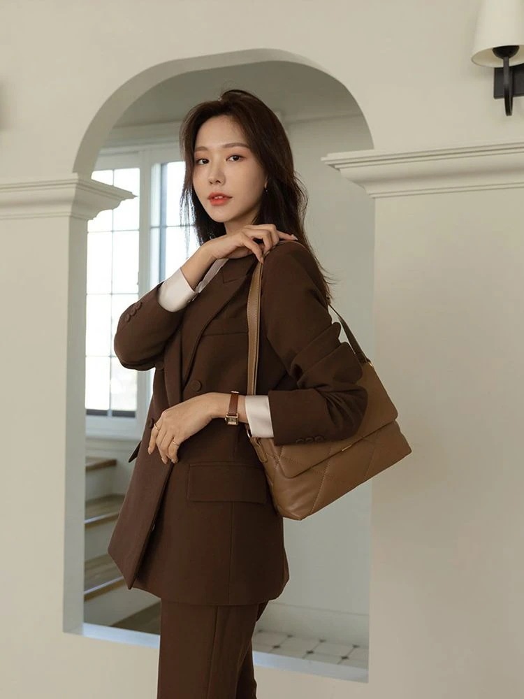 セットアップ 涼しく楽ちんセットアップ韓国ファッションスーツズボンスカートベストキャリアウーマンスーツ着 OL職業服 秋冬 カジュアルおしゃれ 二点セット grupoguza.com