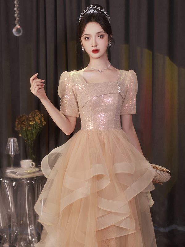 イブニング ドレス スカート女性 2024 宴会気質高精細スクエア カラー アート テスト スカート 母の日 イブニング ドレス スカート女性 2024 宴会気質高精細スクエア カラー アート テスト スカート 母の日