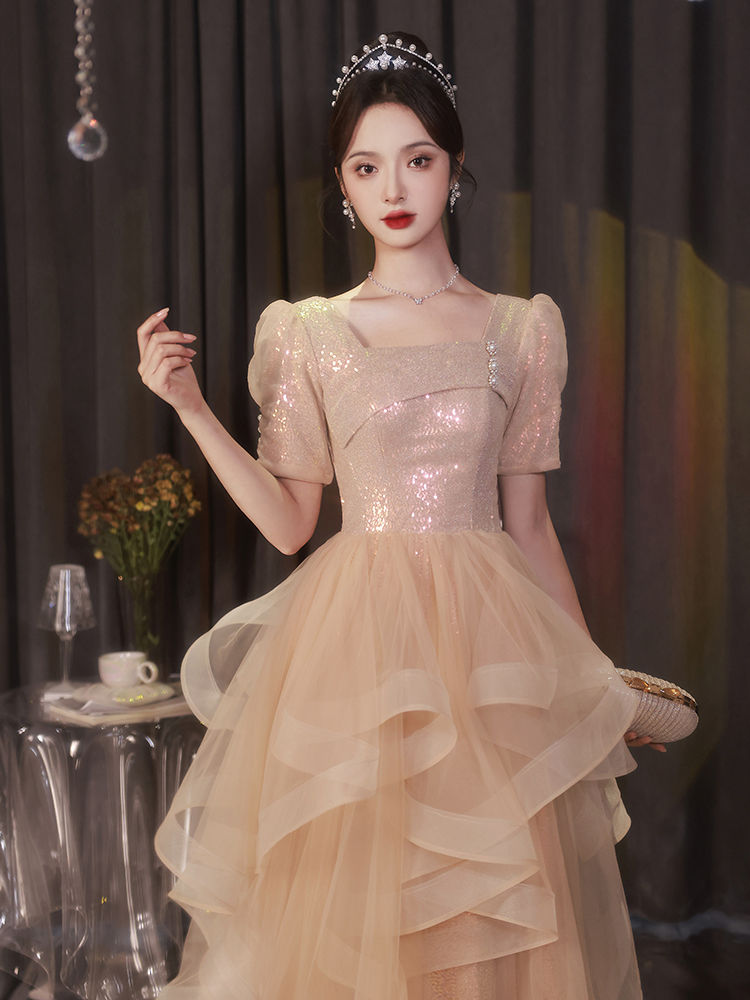 イブニング ドレス スカート女性 2024 宴会気質高精細スクエア カラー アート テスト スカート 母の日 イブニング ドレス スカート女性 2024 宴会気質高精細スクエア カラー アート テスト スカート 母の日