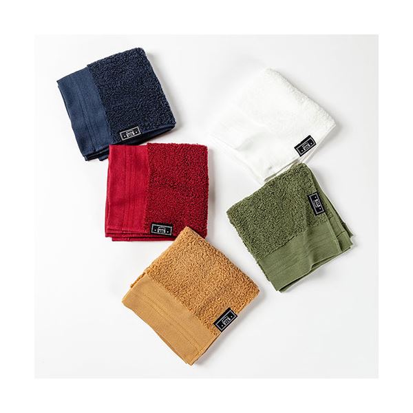 (まとめ) 楠橋紋織 くすばしタオル ダブルスター DOUBLE STAR タントロ ウォッシュタオル 約34cm×36cm ネイビー 1-68265-51-KON (×5セット)