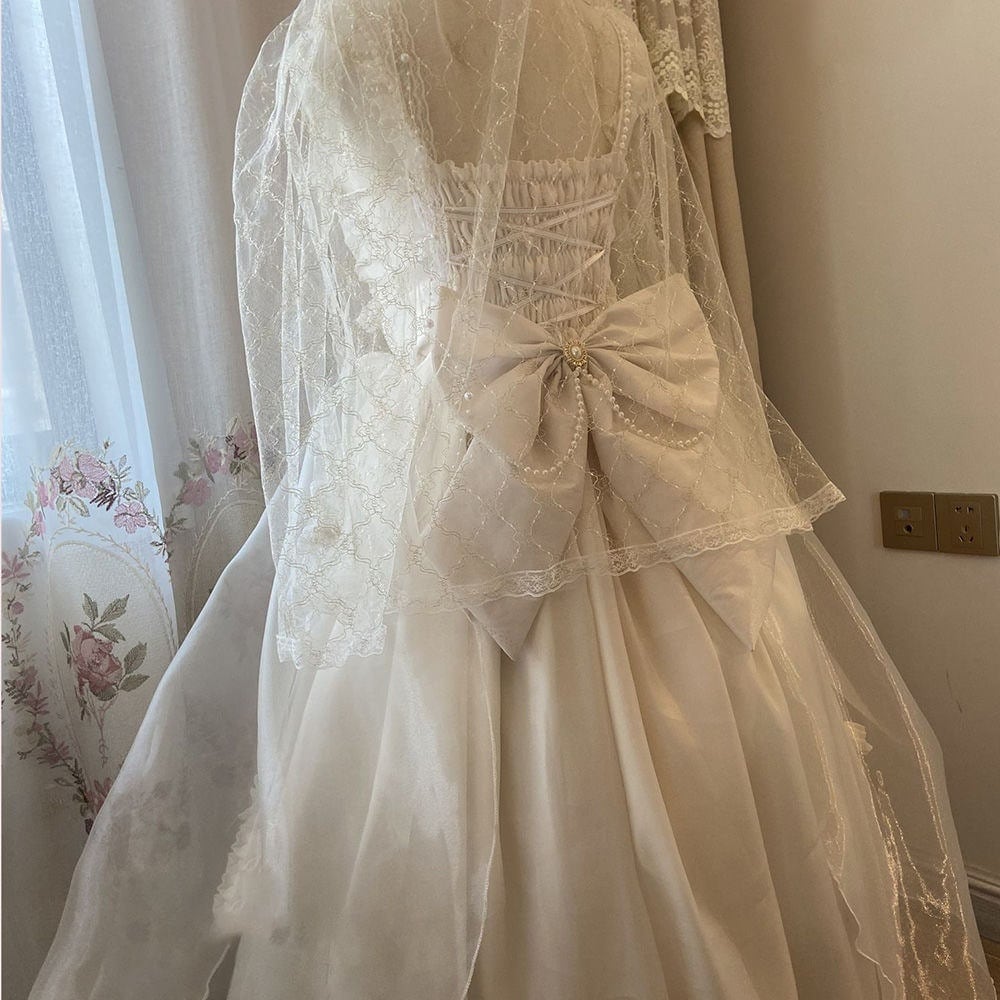 2024 春 ワンピース ロリータ 花嫁 ロリータスカート ロリータ お姫様 スカート JSK キャミソールスカート ウエディング ロングスカート 結婚式 ドレス パーティードレス お呼ばれ 披露