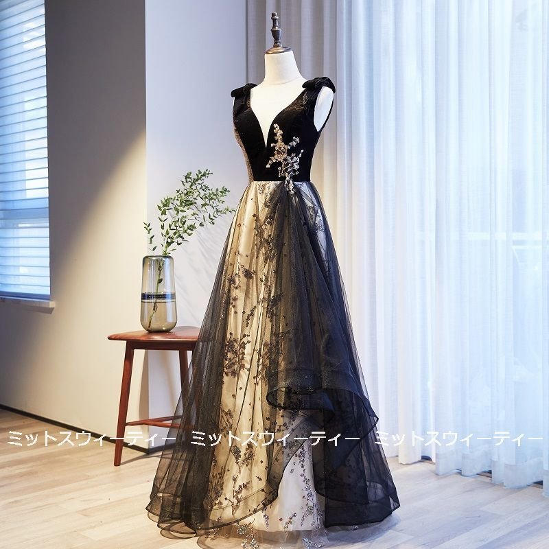 カラードレス ロングドレス アシンメトリー 演奏会用ドレス Aライン 発表会 パーティドレス チュー カラードレス ロングドレス アシンメトリー 演奏会用ドレス Aライン 発表会 パーティドレス チュー