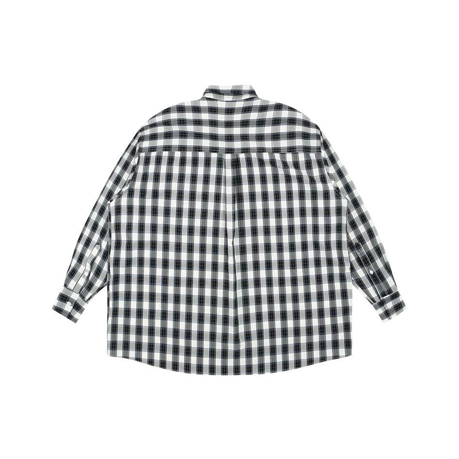 FW PRS 블랙 오버핏 체크셔츠