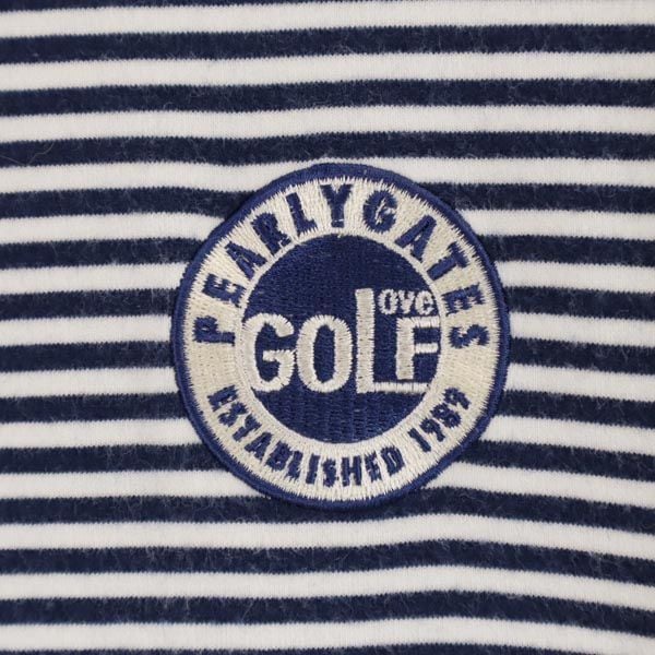 日本製 ボーダー ゴルフ 長袖 Tシャツ 4 ネイビー系 ロンT メンズ