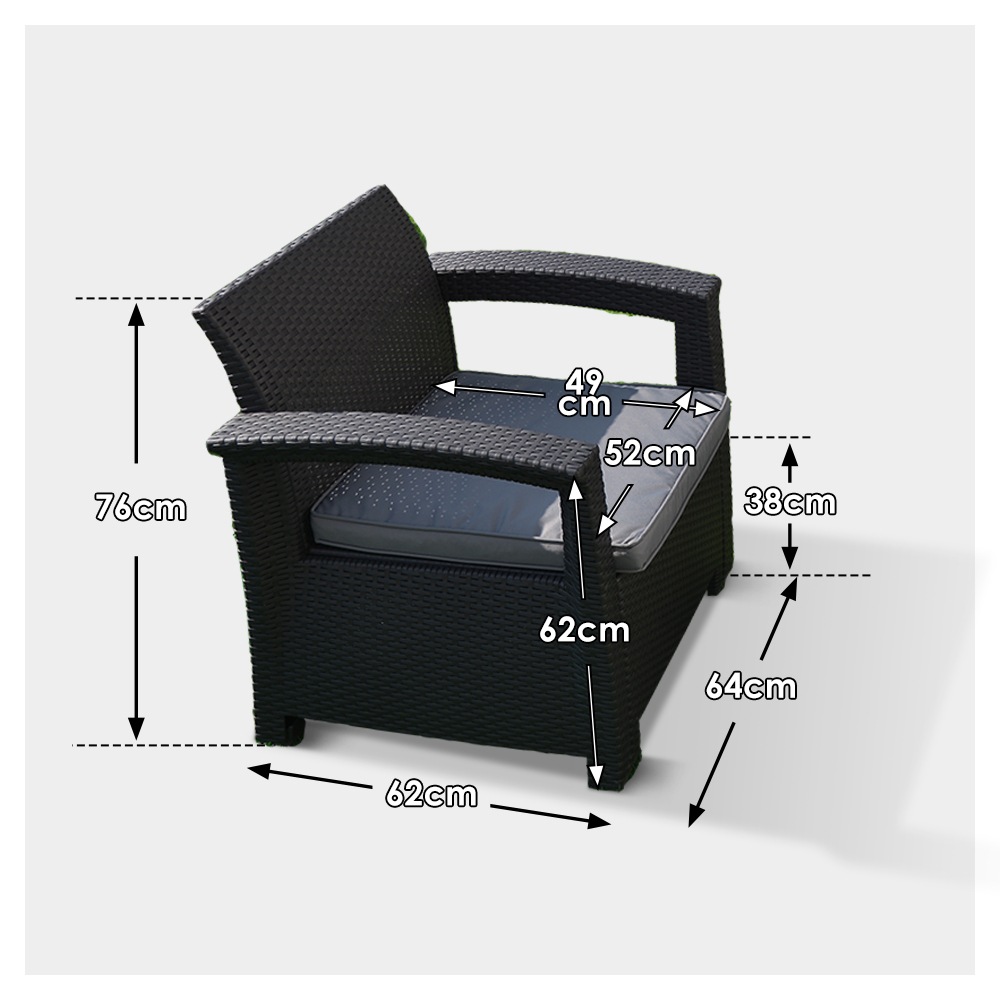【国内発送】116 ラタン調ガーデンファニチャーセット ガーデンテーブルセット ガーデンチェアー 家具 樹脂【本体ブラック×クッショングレー】 【国内発送】116 ラタン調ガーデンファニチャーセット ガーデンテーブルセット ガーデンチェアー 家具 樹脂【本体ブラック×クッショングレー】