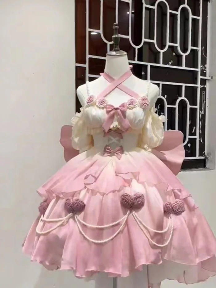 ワンピース 可愛い プリンセスドレス お姫様 グラデーションピンク ロリータ服 リボン 可愛い アイドル衣装 コスム コスプレ衣装 文化祭 学園祭 かわいい 萌え ワンピース 可愛い プリンセスドレス お姫様 グラデーションピンク ロリータ服 リボン 可愛い アイドル衣装 コスム コスプレ衣装 文化祭 学園祭 かわいい 萌え
