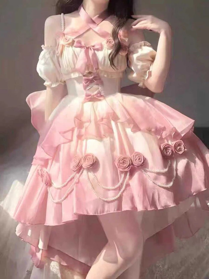 ワンピース 可愛い プリンセスドレス お姫様 グラデーションピンク ロリータ服 リボン 可愛い アイドル衣装 コスム コスプレ衣装 文化祭 学園祭 かわいい 萌え ワンピース 可愛い プリンセスドレス お姫様 グラデーションピンク ロリータ服 リボン 可愛い アイドル衣装 コスム コスプレ衣装 文化祭 学園祭 かわいい 萌え