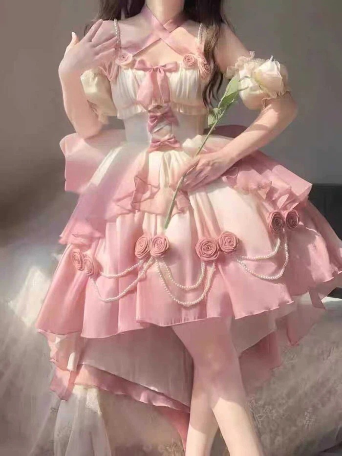ワンピース 可愛い プリンセスドレス お姫様 グラデーションピンク ロリータ服 リボン 可愛い アイドル衣装 コスム コスプレ衣装 文化祭 学園祭 かわいい 萌え ワンピース 可愛い プリンセスドレス お姫様 グラデーションピンク ロリータ服 リボン 可愛い アイドル衣装 コスム コスプレ衣装 文化祭 学園祭 かわいい 萌え