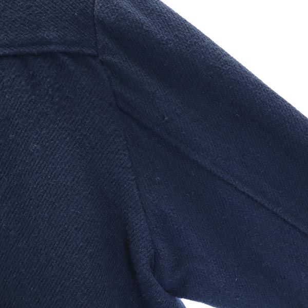 日本製 コットン 長袖 シャツ 2 紺 メンズ