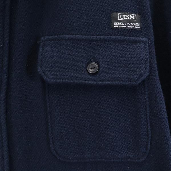 日本製 コットン 長袖 シャツ 2 紺 メンズ