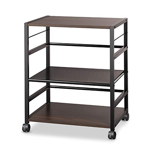 色：ナチュラル DEVAISE プリンター台 キャスター付き サイドワゴン デスクワゴン プリンター