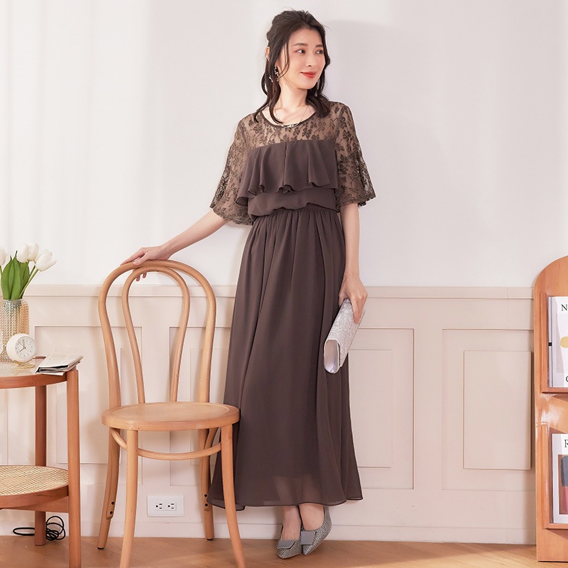 【CY.上品】 レースワンピース シフォン ドッキング 半袖 ドレス 卒業式 卒園式 入学式 入園式 30 40 50代 フォーマル パーティードレス 演奏会 結婚式 お呼ばれ 【CY.上品】 レースワンピース シフォン ドッキング 半袖 ドレス 卒業式 卒園式 入学式 入園式 30 40 50代 フォーマル パーティードレス 演奏会 結婚式 お呼ばれ