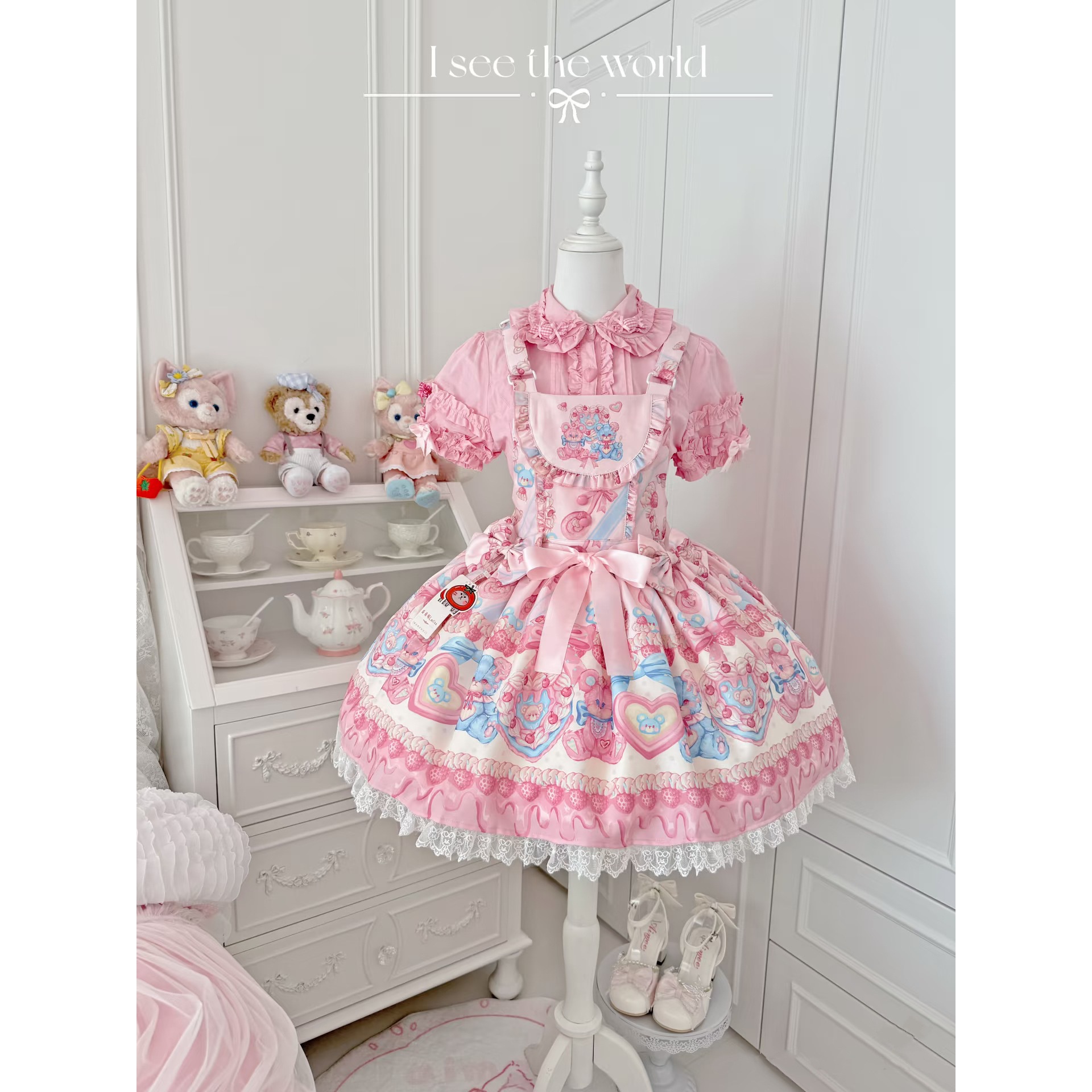 Lolitaワンピースロリータ姫スカートサスペンダースカート大きい童jsk洋服甘く可爱い