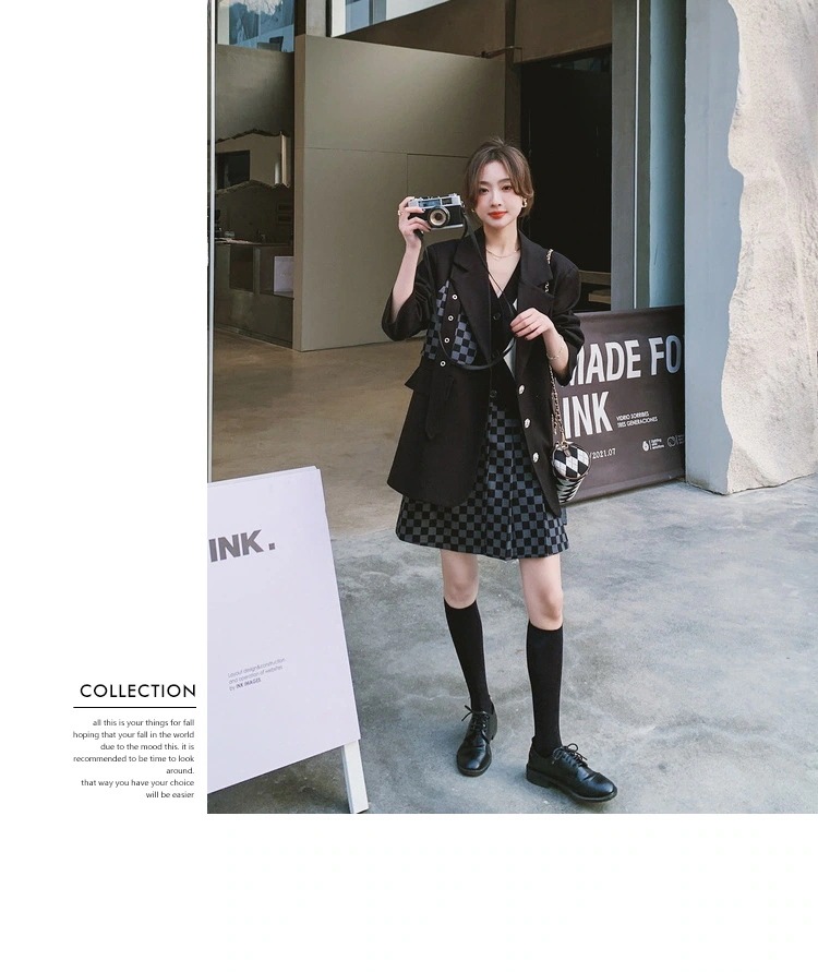 【3日出荷】2025人気新作秋服レディース上下二点セットアップ長袖スーツトップス韓国ファッションミニチェック福袋 【3日出荷】2025人気新作秋服レディース上下二点セットアップ長袖スーツトップス韓国ファッションミニチェック福袋