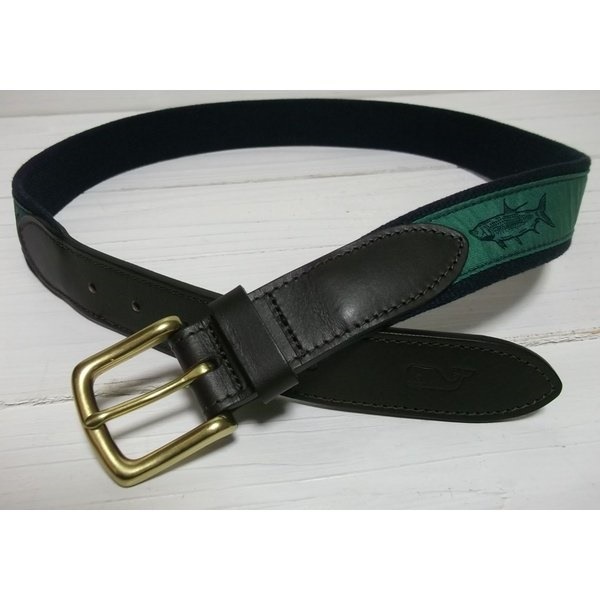 ヴィニヤードヴァインズ 本革製 レザー 布ベルト アメリカ製 グリーン vineyard vines VV4-013 ヴィニヤードヴァインズ 本革製 レザー 布ベルト アメリカ製 グリーン vineyard vines VV4-013