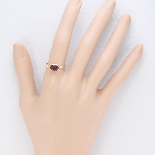 K10 10金 YG リング 12号 ガーネット 【中古】 指輪