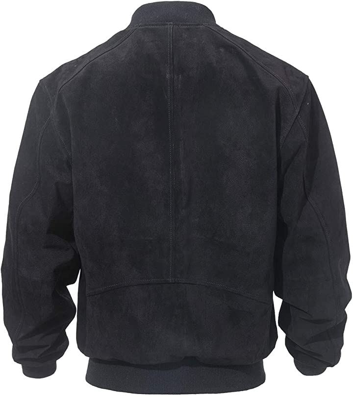 レザージャケット メンズ 本革豚革 野球 フライトジャケット バイクライダースジャケット 革ジャン( ブラック, XL)
