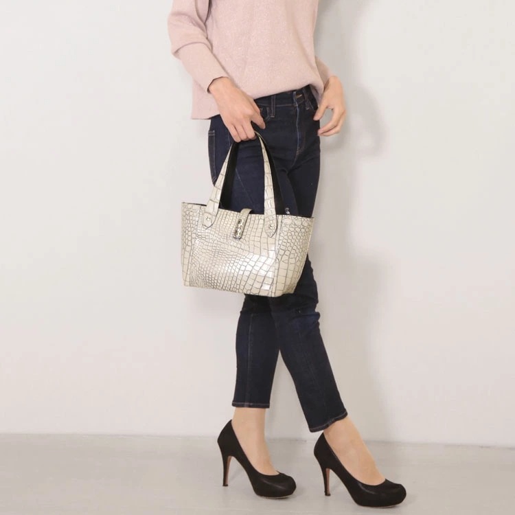 クロコダイルハンドバッグレディース日本製キューブバッグ クロコダイルハンドバッグレディース日本製キューブバッグ