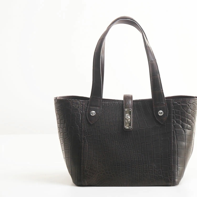 クロコダイルハンドバッグレディース日本製キューブバッグ クロコダイルハンドバッグレディース日本製キューブバッグ