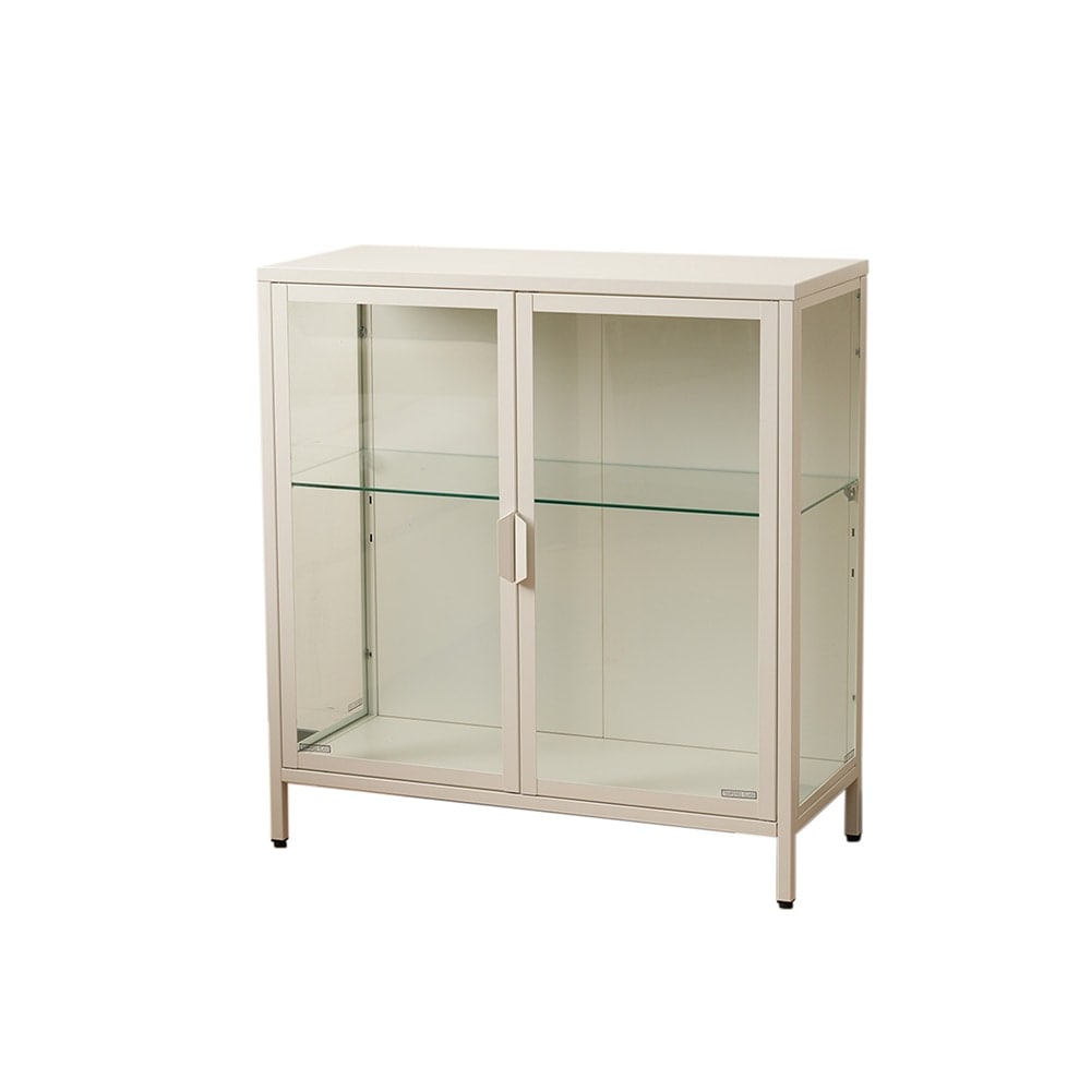 【国内即日発送】コレクションケース コレクションシェルフ ガラスディスプレイキャビネット おしゃれ 棚高さ調節可能 強化ガラス サイズ：幅80*奥行35*高さ86CM ホワイト