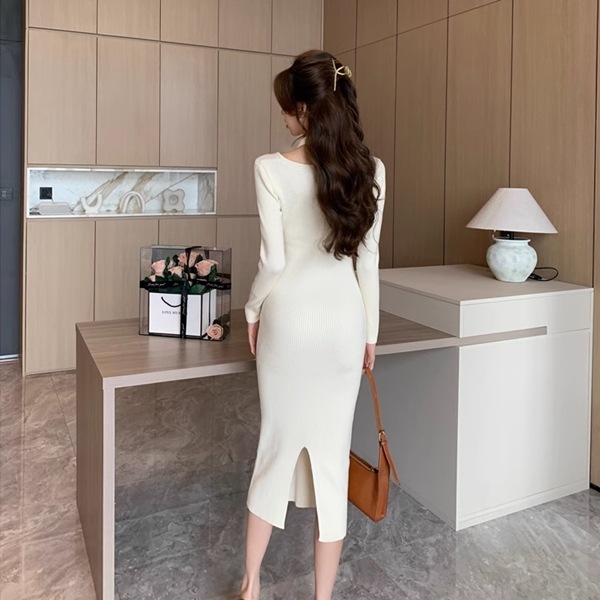 4色展開レディース ワンピース ニット プルオーバー ドレス ニットワンピ タイトスカート ニットスカート ペンシルスカート ロングスカート ロング 長袖 Uネック 襟なし タイト ハイウエスト 4色展開レディース ワンピース ニット プルオーバー ドレス ニットワンピ タイトスカート ニットスカート ペンシルスカート ロングスカート ロング 長袖 Uネック 襟なし タイト ハイウエスト