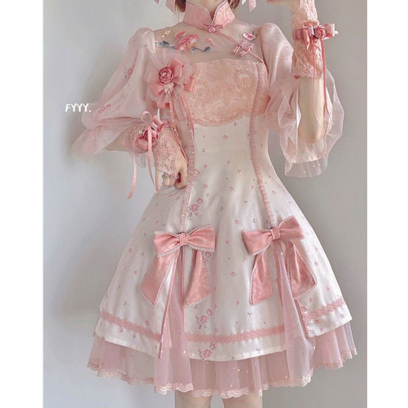 [春は長い]重工業レース千鯉新風漢服女装改良韓服チャイナドレス 母の日