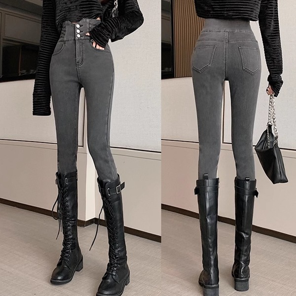 全４色 ペンシルパンツ ハイウエストジーンズ 痩身タイトフィット お腹引き締め ヒップアップ 弾性 ストレッチ レディース パンツ ボトムス ジーンズ タイト スリム 細身 スキニー ウエストマーク