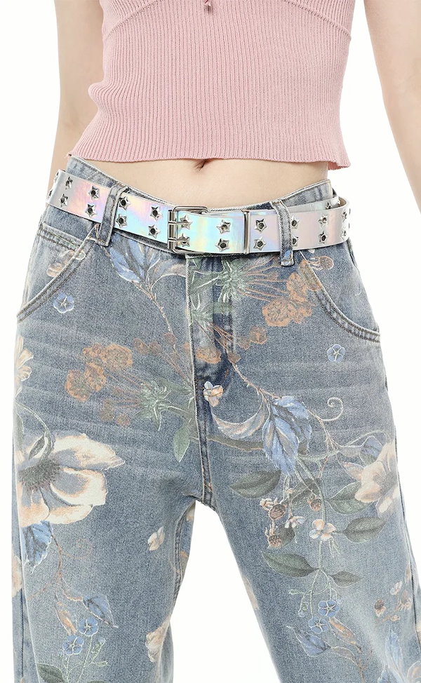 Molly Goddard フラワープリント ストレートデニム Molly Goddard フラワープリント ストレートデニム