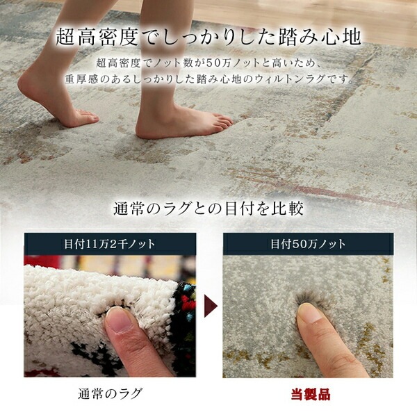 カーペット デザインラグ ウィルトンカーペット 長方形 モダン柄 ヴィンテージ調 アブストラクト 約160x230cm