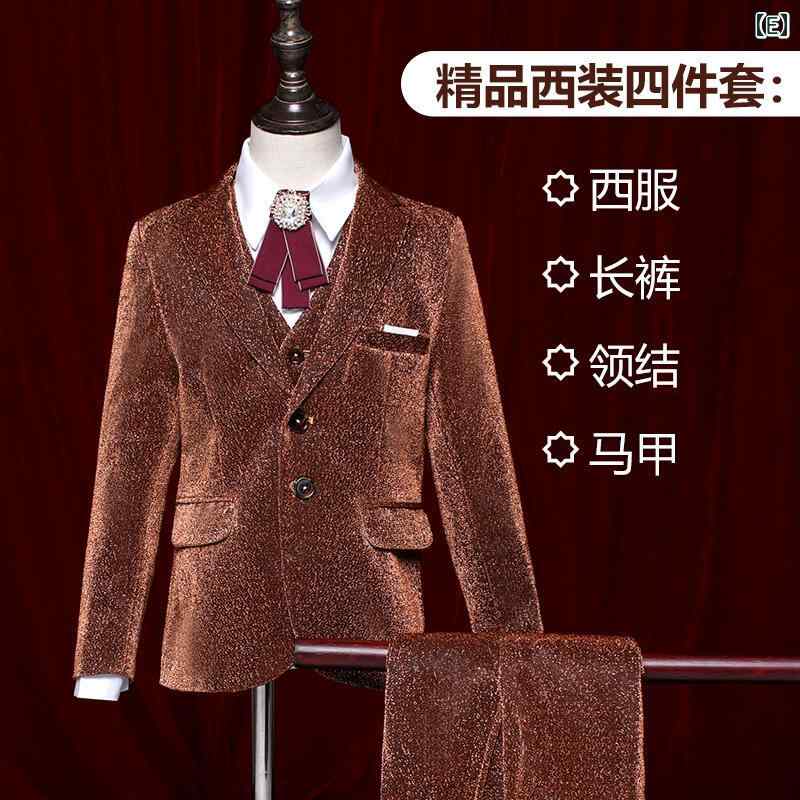 キッズ フォーマル スーツ ジュニア ファッション 男の子 子供 スーツ フラワーボーイ ドレス パフォーマンス コスチューム セットアップ ステージ 衣装