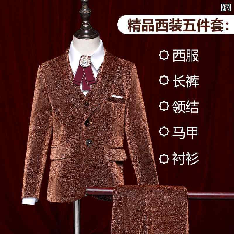 キッズ フォーマル スーツ ジュニア ファッション 男の子 子供 スーツ フラワーボーイ ドレス パフォーマンス コスチューム セットアップ ステージ 衣装