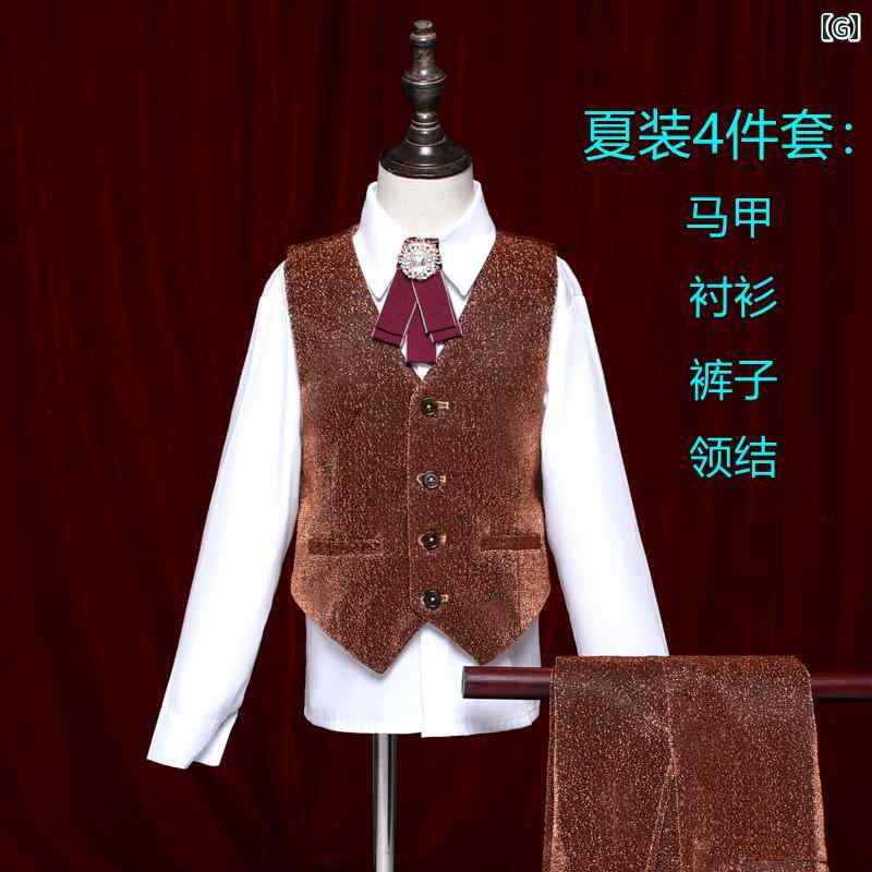 キッズ フォーマル スーツ ジュニア ファッション 男の子 子供 スーツ フラワーボーイ ドレス パフォーマンス コスチューム セットアップ ステージ 衣装