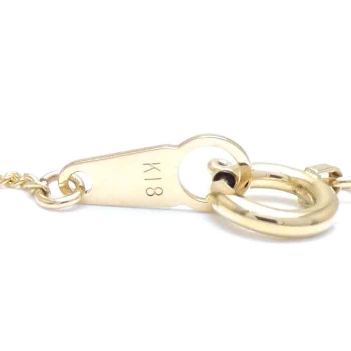 オープンハート ネックレス 1Pダイヤモンド K18YG イエローゴールド/75761【中古】 オープンハート ネックレス 1Pダイヤモンド K18YG イエローゴールド/75761【中古】