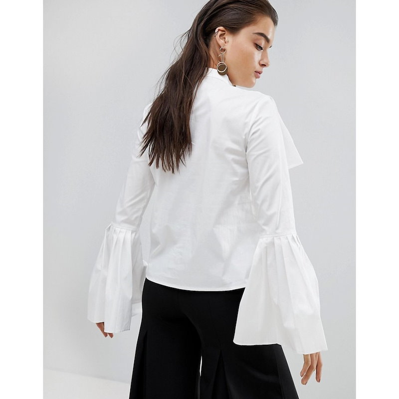 スタイル マフィア レディース トップス【Stylemafia Gianni Fluted Sleeve Top】White スタイル マフィア レディース トップス【Stylemafia Gianni Fluted Sleeve Top】White