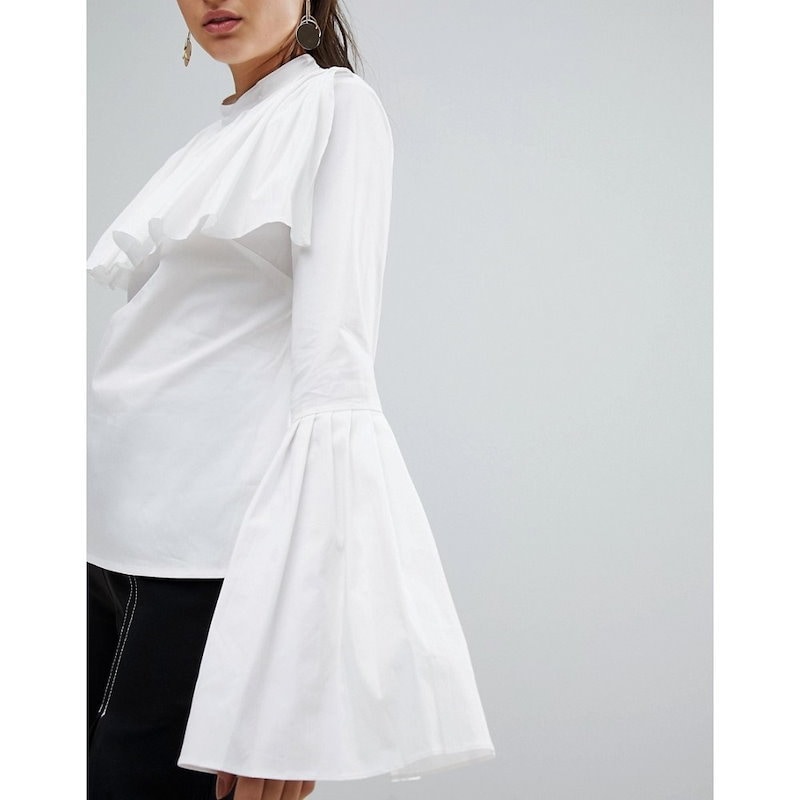 スタイル マフィア レディース トップス【Stylemafia Gianni Fluted Sleeve Top】White スタイル マフィア レディース トップス【Stylemafia Gianni Fluted Sleeve Top】White