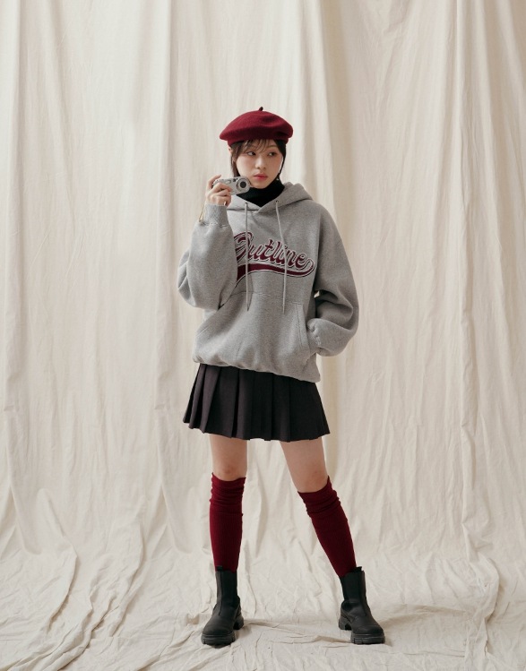 【JEMUT】23FW★ Outline Overfit Brushed Hood JEMUT】23FW☆ Outline Overfit Brushed Hood (Jemut/パーカー