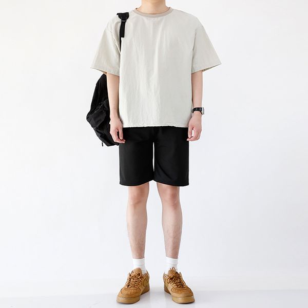 [ハリソン] オーバーフィットラウンドアノラック半袖TシャツMDLC1492