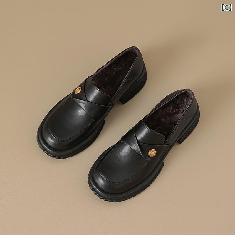 ローファー レディース オフィス カレッジ 通勤 通学 仕事 女性 太い ヒール 英国 革 ゴールドコイン スリッポン シューズ 裏起毛 黒 小さい 革靴 ローファー レディース オフィス カレッジ 通勤 通学 仕事 女性 太い ヒール 英国 革 ゴールドコイン スリッポン シューズ 裏起毛 黒 小さい 革靴