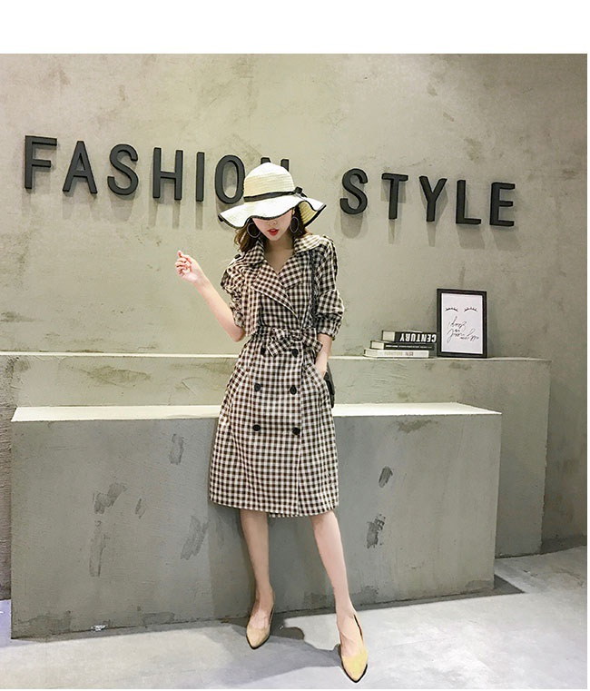 レディース服 女性 ファッション コート アウター トレンチコート ロング丈 秋服 ダブルボタン ゆったり エレガント 優雅 チェック柄 格子 ブラック ベージュ 通勤 ベルト レディース服 女性 ファッション コート アウター トレンチコート ロング丈 秋服 ダブルボタン ゆったり エレガント 優雅 チェック柄 格子 ブラック ベージュ 通勤 ベルト